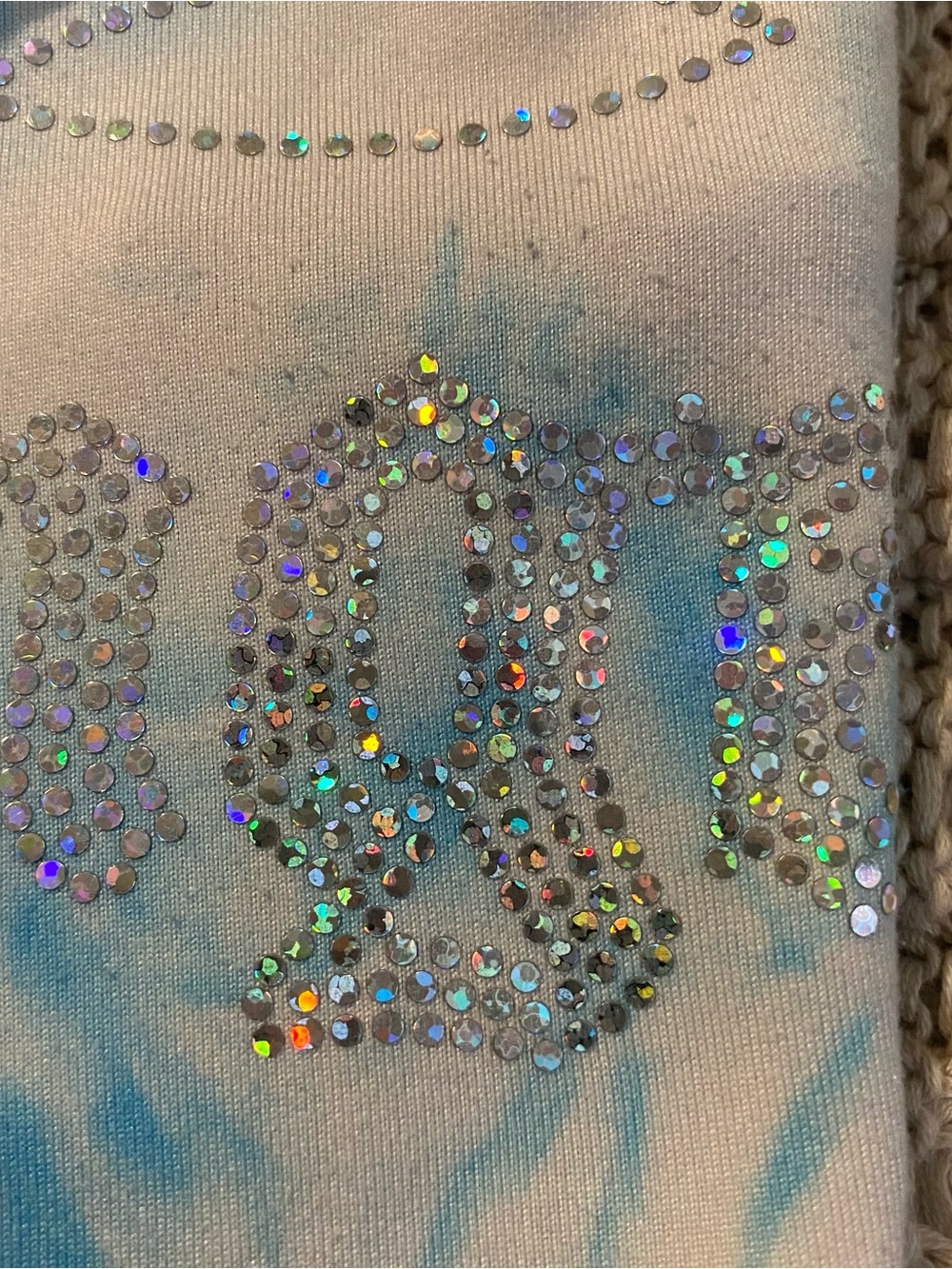 Faded Rose Y2k Blue Tie-Dye Strapless Crop Top M - Picture 5 of 7